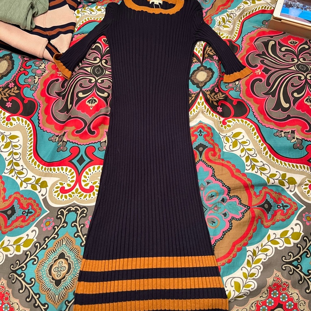 Brand new still with tags Ribbed navy blue Roolee Dress